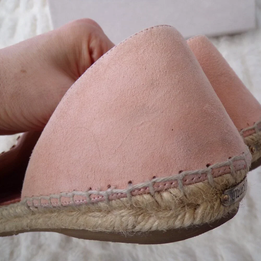 Jimmy Choo pink studded suede espadrilles 7